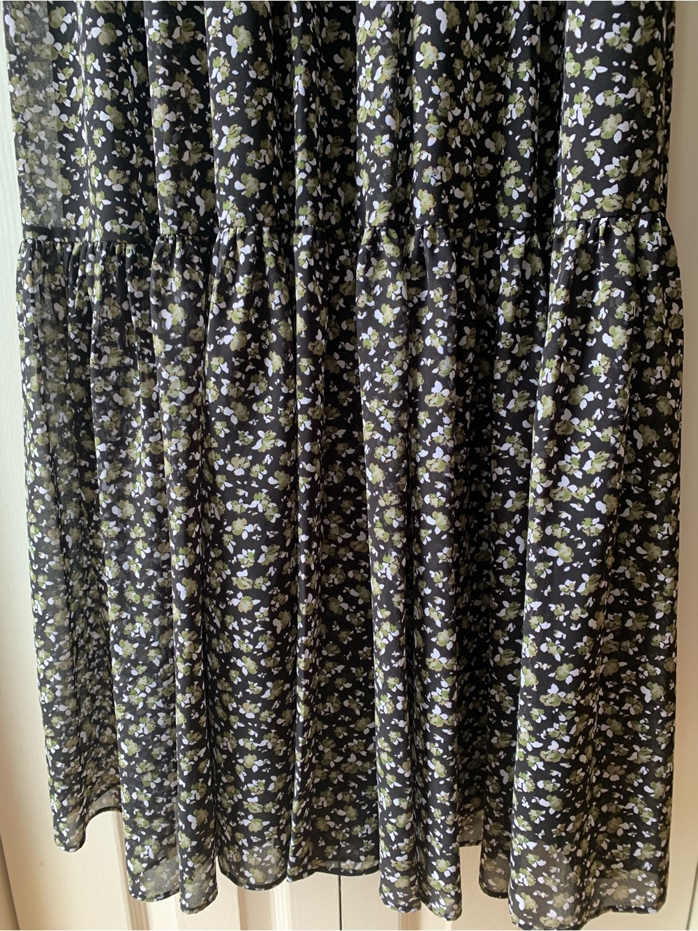 Michael Kors Floral Print Smocked Georgette Maxi Dress - Picture 6 of 7